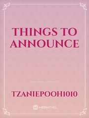 Things to Announce Book