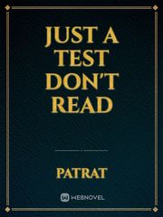 Just a test don't read Book