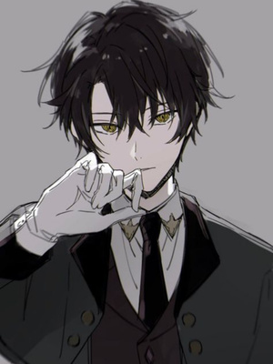 AI Image Generator Anime black haired boy with a black face mask