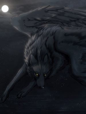 black wolf with wings